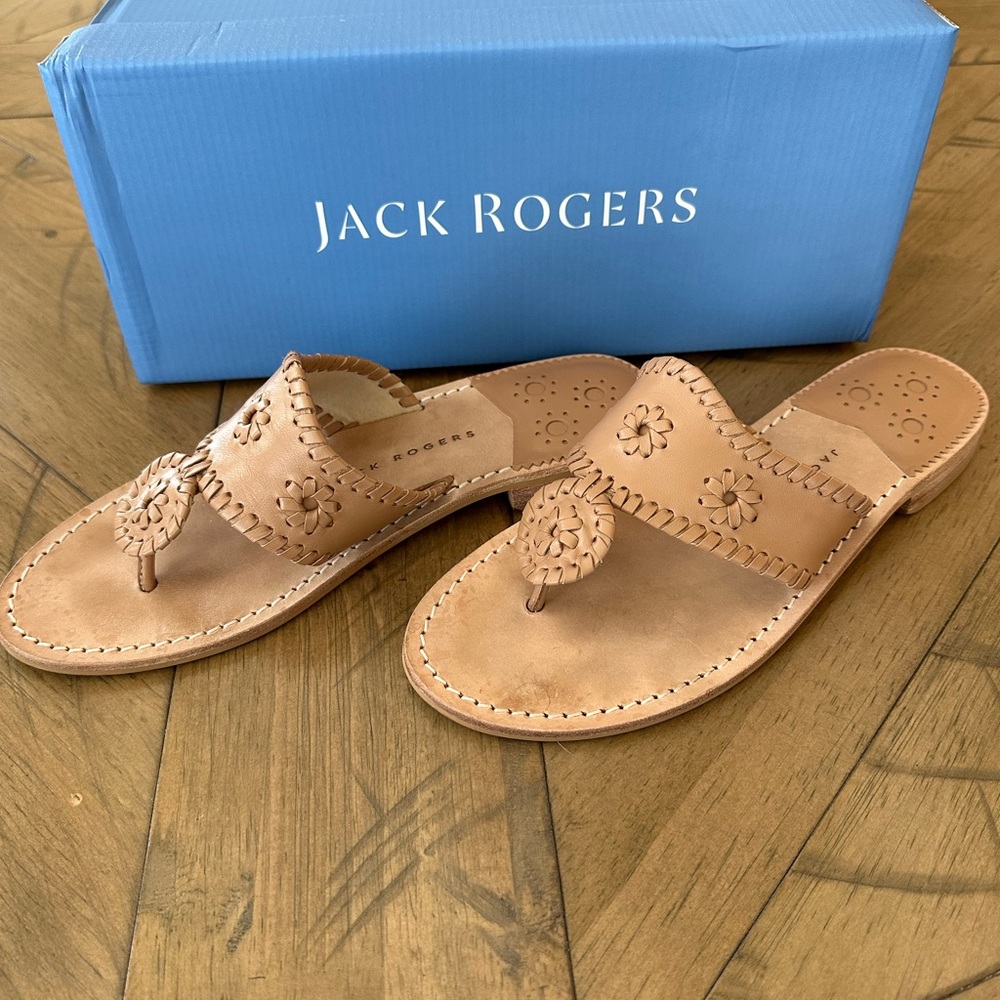 Jack Rogers Leather Flat Thong Sandal